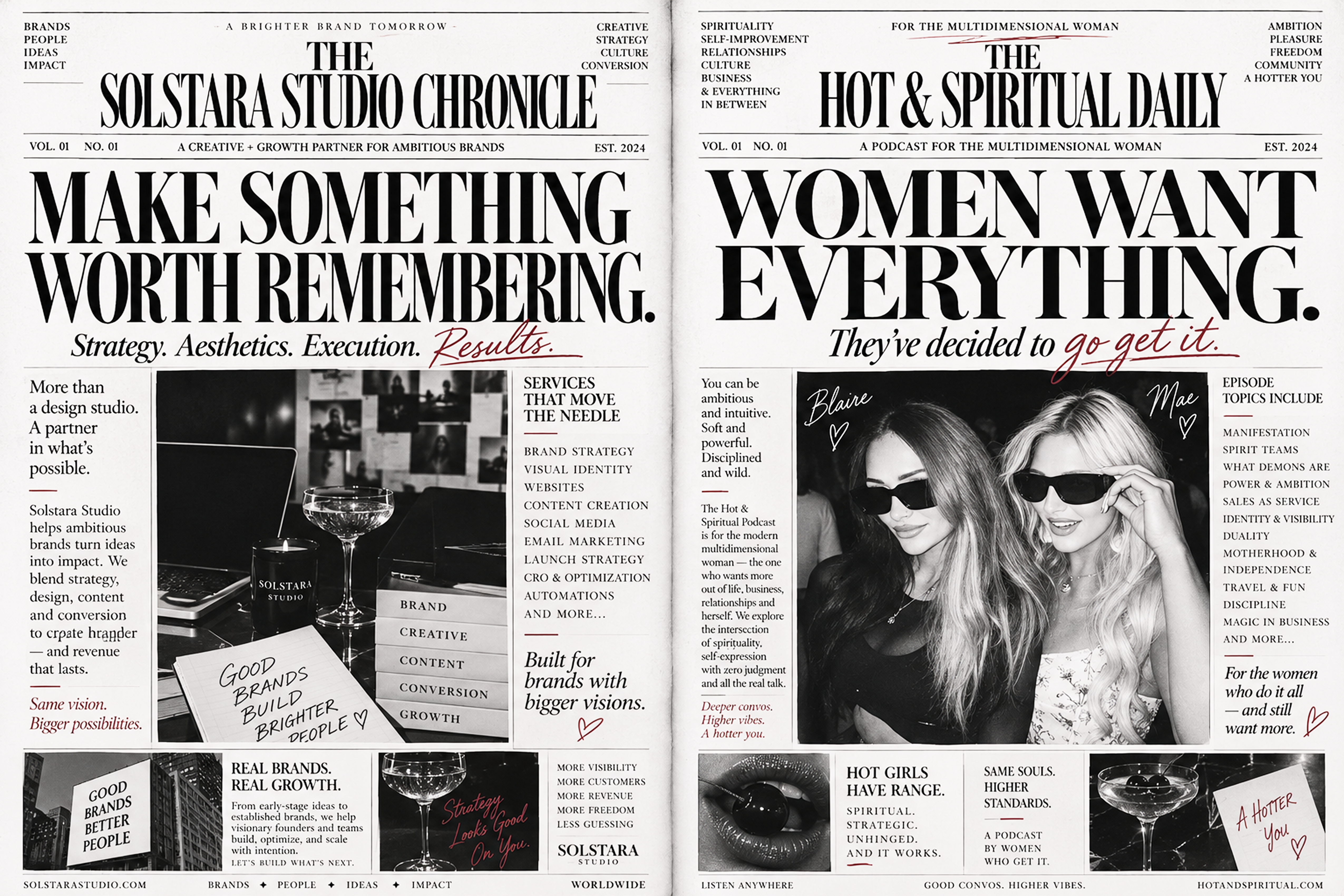 Hot & Spiritual editorial layout